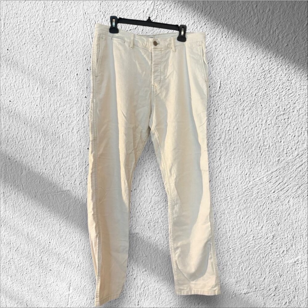 Flint & Tinder Mens 34x32 365 5 Pocket Pants Cream Utility 3 Button Outdoorsy